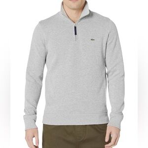 Lacoste Mens French Quarter Zip Long Sleeve Pullover Cotton Sweater Size Small
